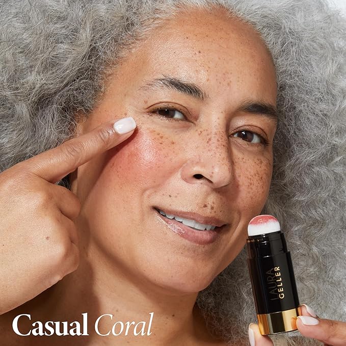 LAURA GELLER NEW YORK Serum Blush Tint, Lightweight Liquid Blush for Cheeks, Weightless Watercolor Sheer Finish, Casual Coral-Velvo Beauty