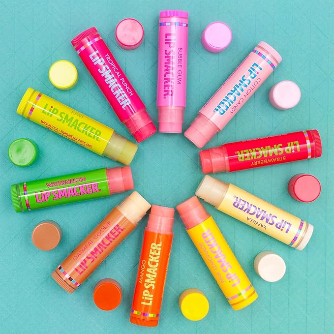 Lip Smacker Original & Best Party Pack - 10 Moisturizing Lip Balms, Classic Flavors, Hydrating & Protecting - Cruelty-Free- Oatmeal Cookie-Velvo Beauty