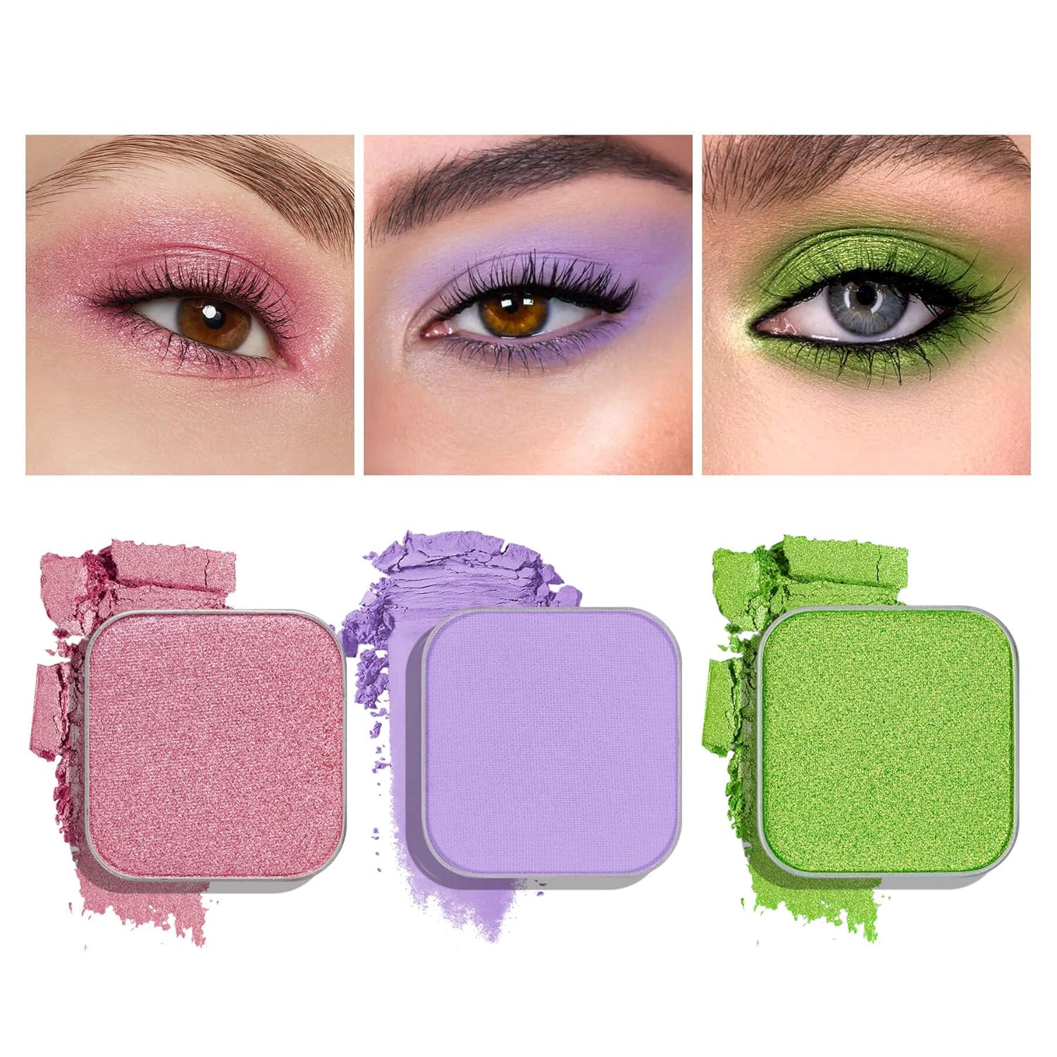 3-Color Eyeshadow Combo Pack – Matte & Shimmer Neutral Shades,Powder, Highly Pigmented, Long-Lasting, Refills Pans for Custom Magnetic Palette-Velvo Beauty