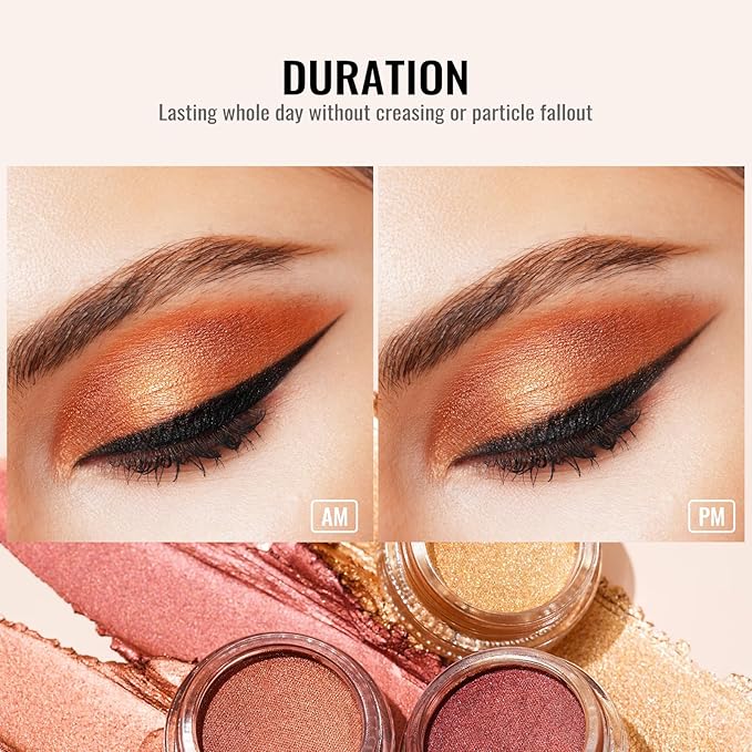 Oulac Copper Eyeshadow Cream - Highly Pigmented Natural Eyeshadow with Moisturizing Formula, Waterproof & Long Lasting, Shimmer Glitter Eye Makeup. 6g (20)-Velvo Beauty