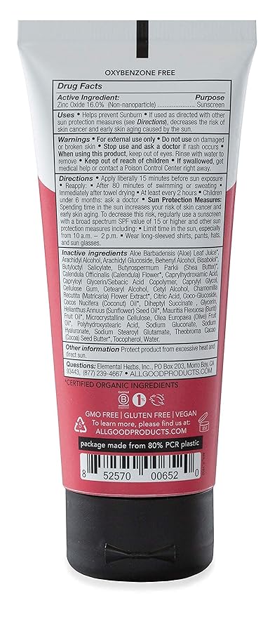 All Good Baby & Kids Sunscreen Lotion for Face & Body - UVA/UVB Broad Spectrum, SPF 30, Zinc Oxide, Coral Reef Friendly, Water Resistant - Zinc, Shea Butter, Coconut Oil, Aloe (3 oz)(3-pack)-Velvo Beauty