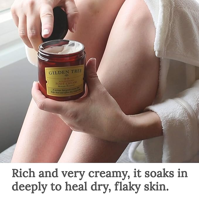 GILDEN TREE Nourishing Foot Cream with Organic Aloe Vera and Shea Butter, 8 ounce jar, Heals Dry Skin, Cracked Heels, Calluses and Softens Rough, Flaky Dead Skin-Velvo Beauty