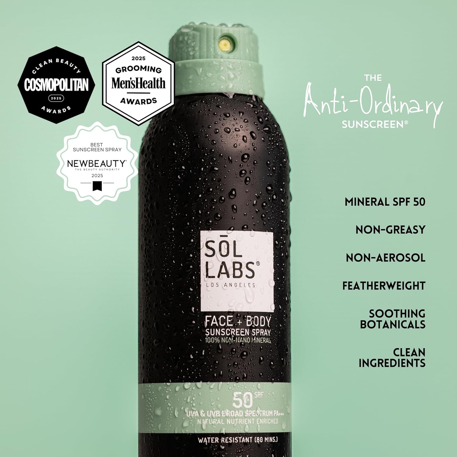 Mineral Sunscreen Spray SPF 50 – Reef Safe Sunscreen Spray, Lightweight Zinc Oxide, Water-Resistant – Korean Skincare, Face & Body Sun Protection-Velvo Beauty