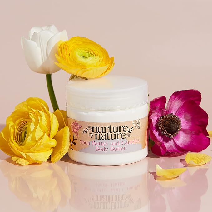 Nurture by Nature's MOMENT FOR MAMA Gift Set, Lavender Pillow Mist, Spa Gift Baskets for Women, 6 Pcs Per Bath Set, Mom Spa Gift Set, Relaxation Kit, Body butter, Shower Oil, Essential Oil Roll on-Velvo Beauty