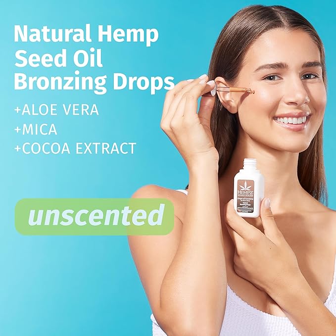Hempz Instant Bronzing Drops, Face and Body Bronzer, Drops of Sunshine, 2 oz.-Velvo Beauty