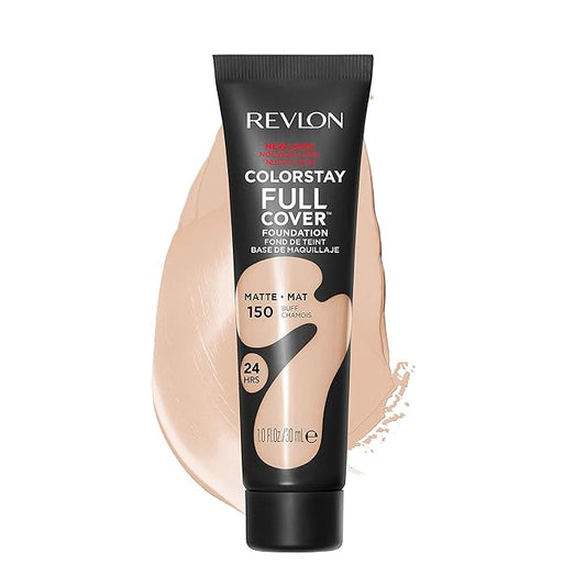 Revlon ColorStay Full Cover Longwear Matte Foundation, Heat & Sweat Resistant Lightweight Face Makeup, Buff (150), 1.0 oz-Velvo Beauty
