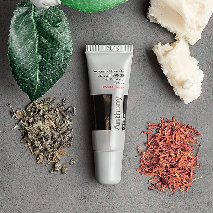 Anthony 25 SPF Lip Balm with Sunscreen for Lips – Contains Green Tea Extract, Shea Butter & Vitamin E – Moisturizing Repair Care Treatment for Chapped & Dry Lips - Blood Orange Flavor - 4 Pack-Velvo Beauty