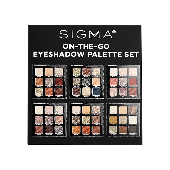 Sigma Beauty On-The-Go Eyeshadow Palette Set Includes 6 Eyeshadow Palettes-Velvo Beauty