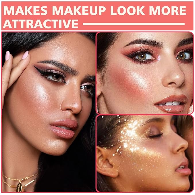 3PCS Polvo De Hadas Highlighter Glitter Stick Body Glitter Shimmer Face Brightening Highlighter Contour Powder Makeup Stick Face Blusher Fairy Glitter Highlighter Makeup - Blue,Yellow,Purple-Velvo Beauty