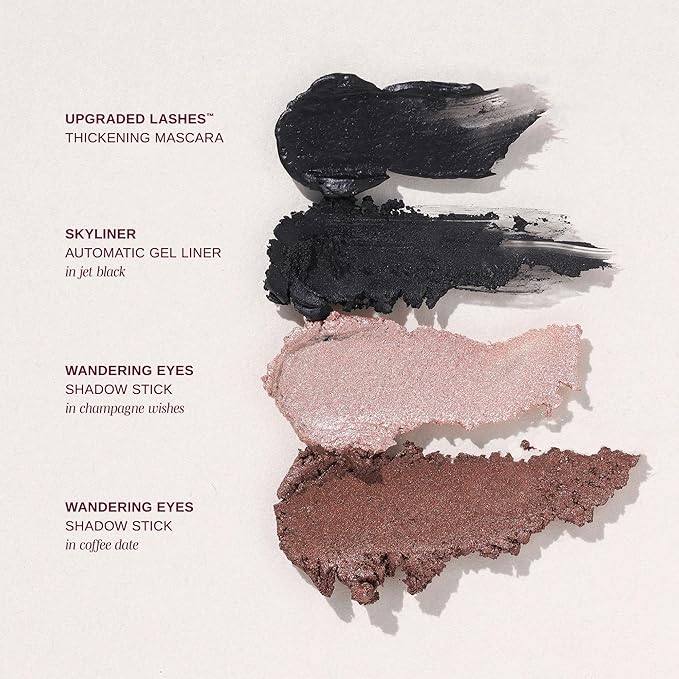 Wander Beauty Eyes on the Fly - 4 Piece Beauty Gift Set - Includes Skyliner, Upgraded Lashes Thickening Mascara, & 2 Wandering Eyes Cream Eyeshadow Sticks - Cruelty Free Natural Beauty Gifts-Velvo Beauty