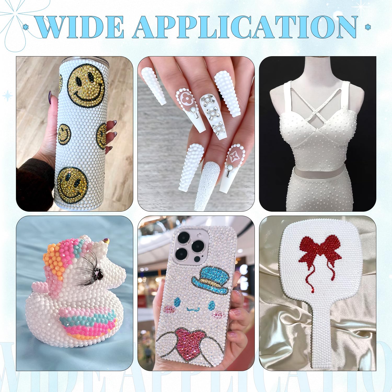 6000Pcs Resin Rhinestones for Bedazzling with 3Pcs B7000 Jewelry Glue, 1 Box White Flatback Rhinestones for Crafting Crafts DIY, Crystals Gems for Clothing Shoes Tumblers Nail Art Makeup-Velvo Beauty