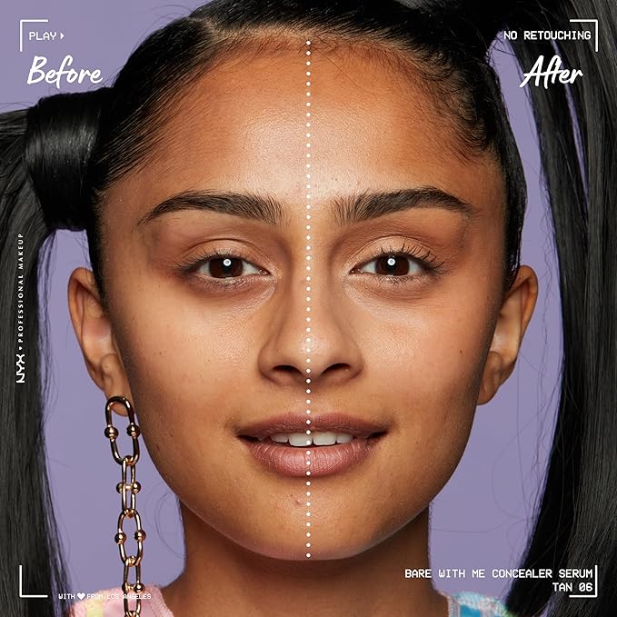 NYX PROFESSIONAL MAKEUP Bare With Me Concealer Serum, Up To 24Hr Hydration - Tan-Velvo Beauty