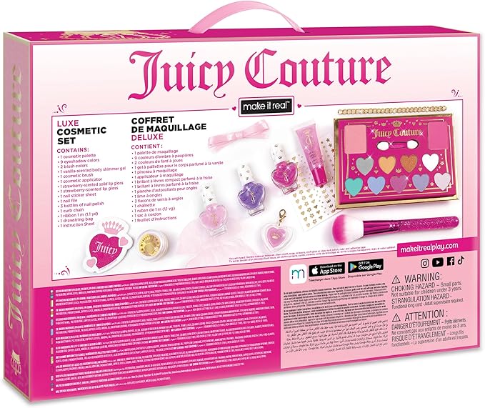 Make It Real: Juicy Couture Luxe Cosmetic Set - Lip Gloss Charm Bracelet, Nail Polish, Eyeshadow, Head to Toe Glam, Makeup Kit, Girls & Kids Ages 8+-Velvo Beauty