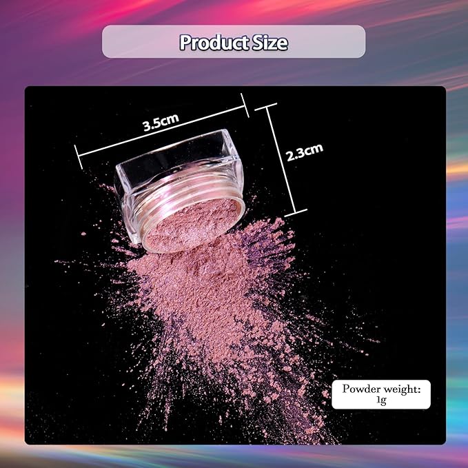 Laza 8 Colors Cat Eye Chrome Nail Powder Chameleon Magnetic Powder 3D Cat Eye Mirror Effect Pigment Dust Magic Galaxy Effect Glitter for Velvet Nail Art - Discolor Candy-Velvo Beauty