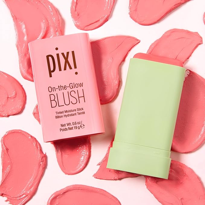 Pixi On-the-Glow Blush - Fleur, Hydrating Tinted Moisture Blush Stick with Ginseng, Aloe Vera & Fruit Extracts, For Cheeks & Lips, 19g / 0.6oz, Paraben-Free-Velvo Beauty
