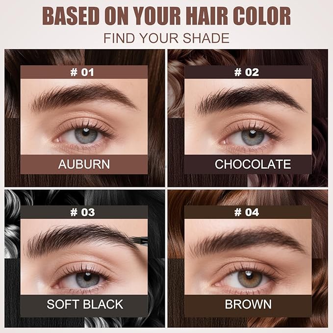 Microblading Eyebrow Pen - Waterproof Liquid Eyebrow Pencil with Angled Eyebrow Brush, Shapes & Fills Hair-Like Looking Brows, Lasts All-Day,Eye brow Pencil for Women and Girls Makeup,Brown-Velvo Beauty