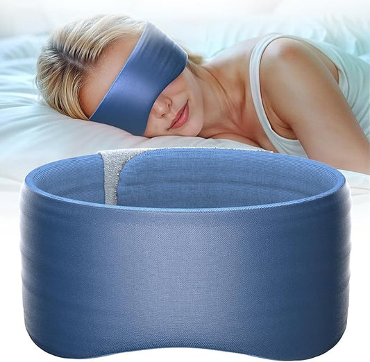 Sleep Mask, Eye Mask for Sleeping, Upgrade Ultra-Soft Blackout Eye Cover for Women Men, Wider Adjustable Strap for Side Sleeper, Travel, Nap, Yoga, Relief Eye, Blue-Velvo Beauty