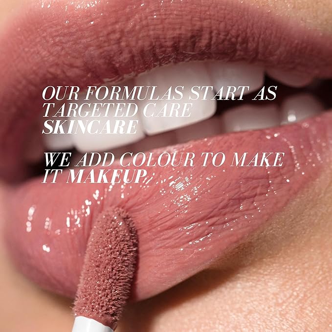 FITGLOW Beauty Lip Colour Serum | Hydrating Lip Gloss | Plumping Anti-Aging Lip Treatment | Natural Shine with Pomegranate Sterols & Collagen | Buildable Color for Dry Chapped Lips | Nudie - 10g-Velvo Beauty