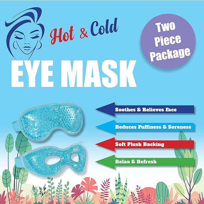 USA Merchant - 2PCs Cold & Hot Eye Therapy Mask, Cooling Eye Mask for Dry Eyes, Headaches, Eye Stress, Dark Cicles, Reusable Cold Compress and Refresh (2 PK Eye Mask)-Velvo Beauty