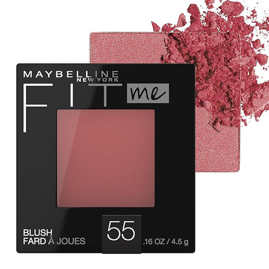 Maybelline Fit Me Powder Blush, Lightweight, Smooth, Blendable, Long-lasting All-Day Face Enhancing Makeup Color, Berry, 1 Count-Velvo Beauty