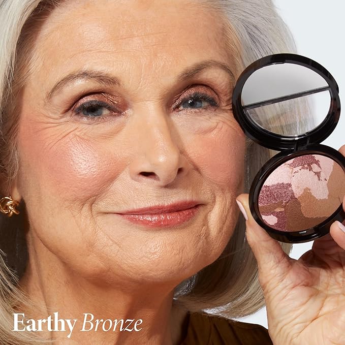 LAURA GELLER NEW YORK Baked Blush-n-Bronze Marbleized 2-in-1 Sculpting Bronzer Blush - Earthy Bronze - Contour Face with a Radiant Flush-Velvo Beauty