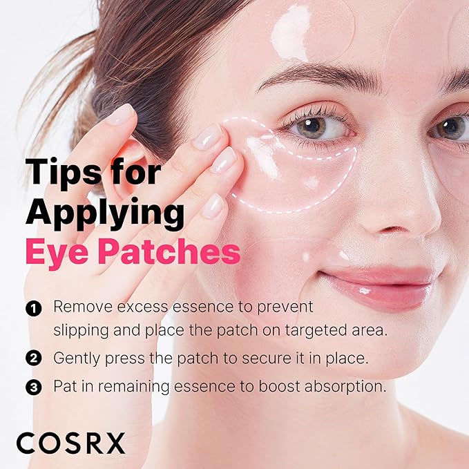 COSRX Under Eye Mask, Peptide Collagen Hydrogel Eye Patch for Puffy Eyes and Dark Circles, 60 Under Eye Patches, Korean Skin Care-Velvo Beauty