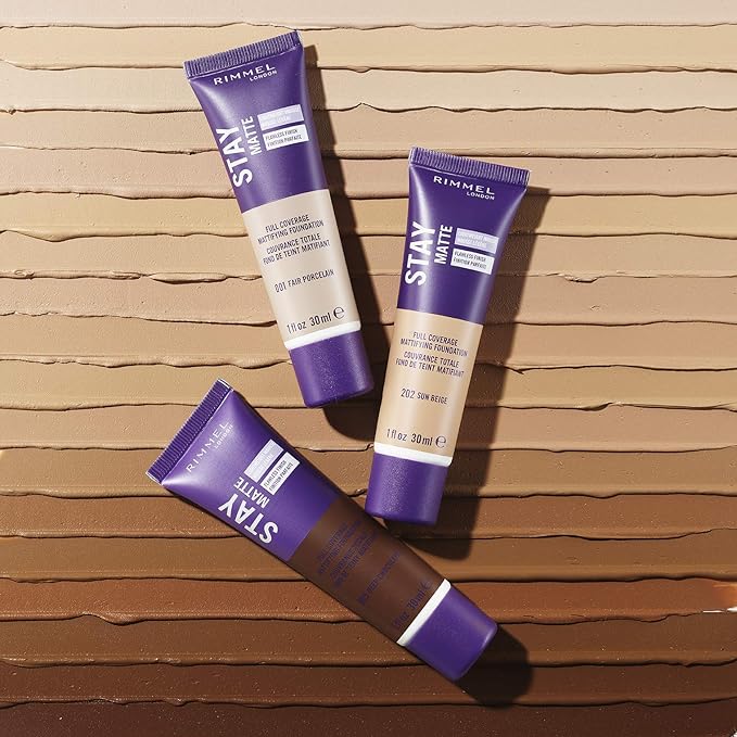 Rimmel London Stay Matte Liquid Mousse - 200 Soft Beige - Foundation, Lightweight, Shine Control, Oil-Free, 1oz-Velvo Beauty