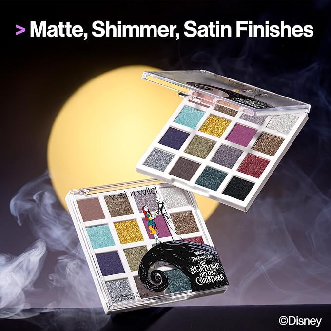 wet n wild Disney Nightmare Before Christmas Limited Edition PR Box - Coffin-Shaped Collector's Set with Eye, Face & Body Makeup, Color-Changing Lip Oils, Tubing Mascara & More - Cruelty-Free-Velvo Beauty