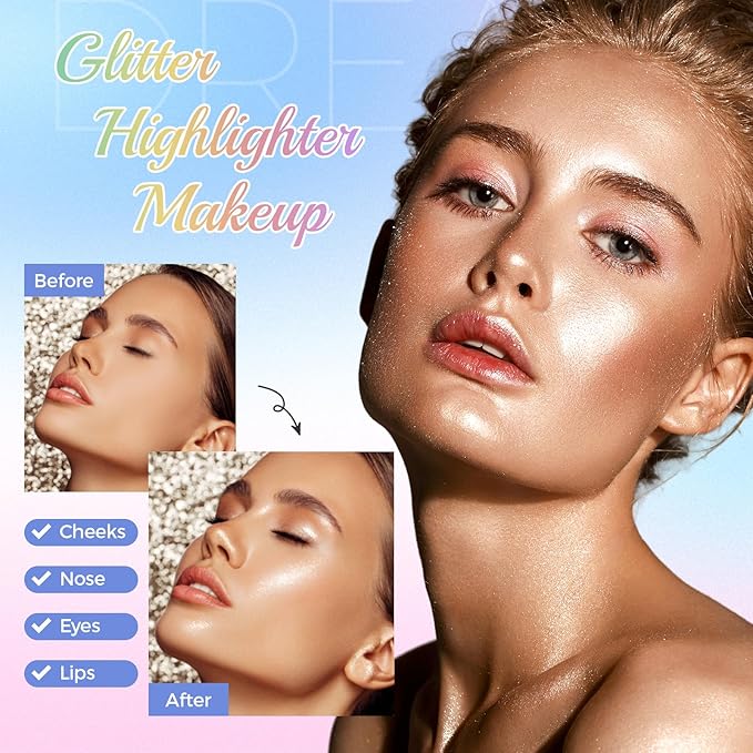 Highlighter Makeup Palette,Highlighter Palette Illuminator Powder Palette White Highlighter Baked Waterproof Long Lasting Brilliant Lighten Skin Color Face Contour Powder Makeup Highlighter-Velvo Beauty