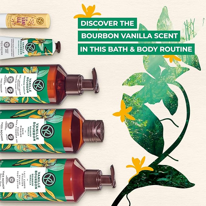 Yves Rocher Bain de Nature Vanilla 6-Piece Gift Set, Shower Gel, Hand Cream, Body Lotion, Lip Balm, Hand Soap & Vanity Bag, 6 Items-Velvo Beauty
