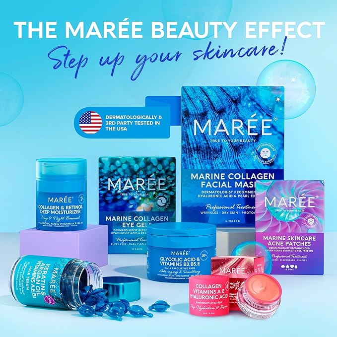 MAREE Lip Mask with Hyaluronic Acid & Coconut Oil - Overnight Collagen Lip Butter to Nourish & Hydrate Dry Cracked Lips - Moisturizer for Skin Care with Shea & Cocoa Butter - Sleeping Lip Butter Balm-Velvo Beauty