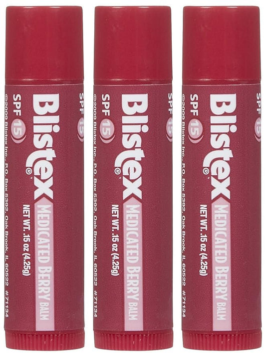 Blistex Medicated Berry Lip Balm, 3 pack-Velvo Beauty