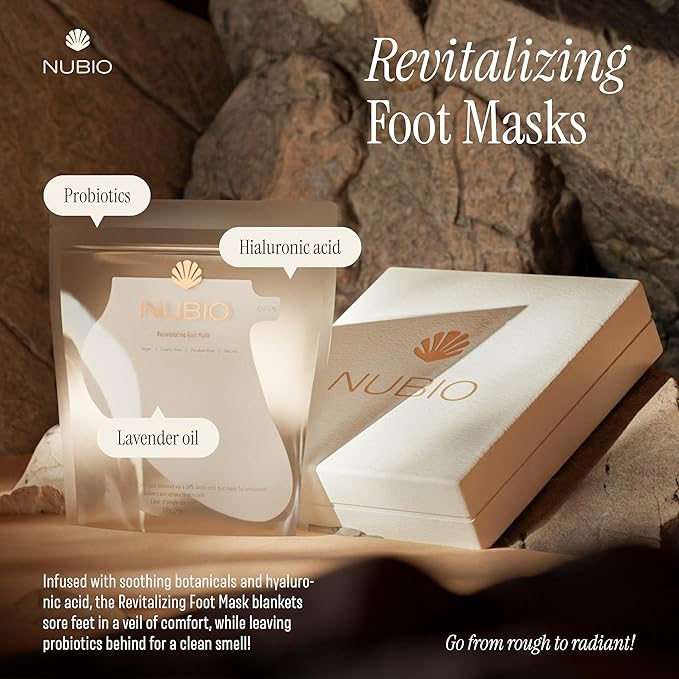 Nubio Foot Spa Collection for Women & Men - Exotic Hydration & Pampering for Dry Feet - Includes 6 x Foot Peel Masks, 2lb Epsom Salt Foot Soak, 5oz Moisturizing Milk, & All-in-1 Pedicure Paddle-Velvo Beauty
