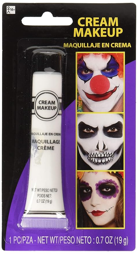 White Cream Makeup, 0.7 oz (Pack of 18) - Vibrant & Easy Blending, Perfect for Costume Parties, Theater, Halloween, Cosplay, & More-Velvo Beauty