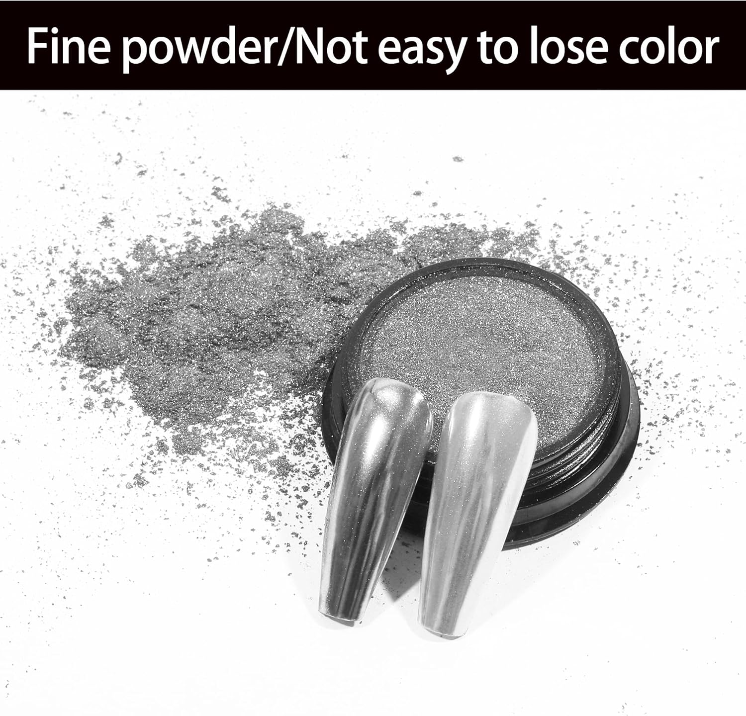 Artdone Chrome Nail Powder, Silver Iridescent Aurora Powder Metallic Mirror Effect Pigment Pearlescent Mermaid Pigment Pearl Glitter Dust Kit, Nail Art Decoration, Resin Craft-Velvo Beauty