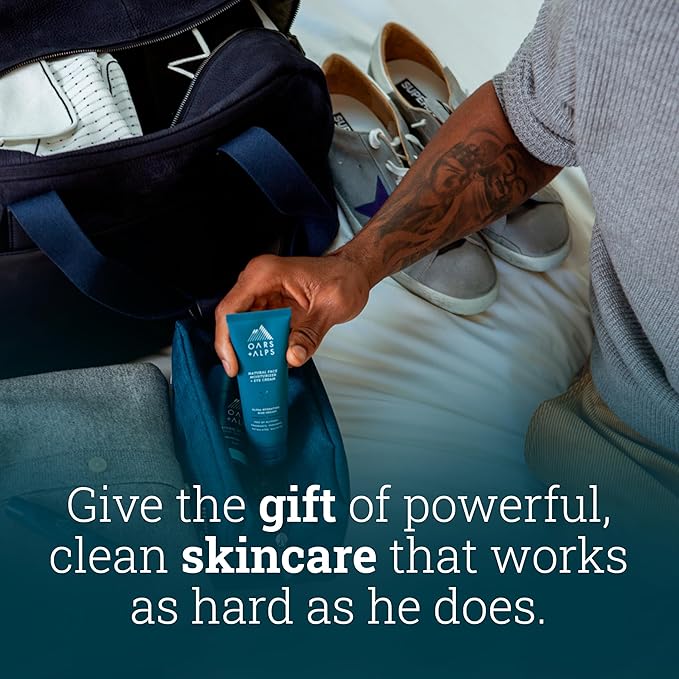 Oars + Alps Ultimate Oarsman Skin Care Kit for Men, Includes Face Wash, Eye Roller, Deodorant, Lip Balm, Moisturizer, and Travel Bag, TSA Friendly, 5 Items Total-Velvo Beauty