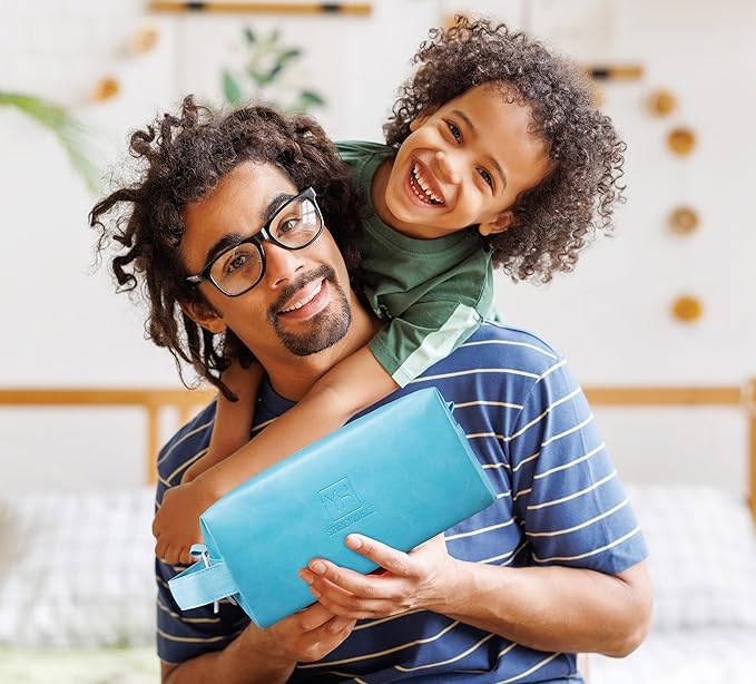 Bath and Body Mens Gift Set - Glacier Absolute - Premium Fathers Day Birthday Christmas Gifts Ideas For Him - Skin Care Kits For Men in Leather Toiletry Bag w. Full Size Items-Velvo Beauty