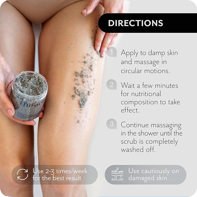 Exfoliating Balancing Body Scrub with Black Cumin Oil - Sea Salt Formula for Smooth & Radiant Skin - Home Spa Care, Gift for Women Men, Vegan, Organic 10.58 Oz-Velvo Beauty
