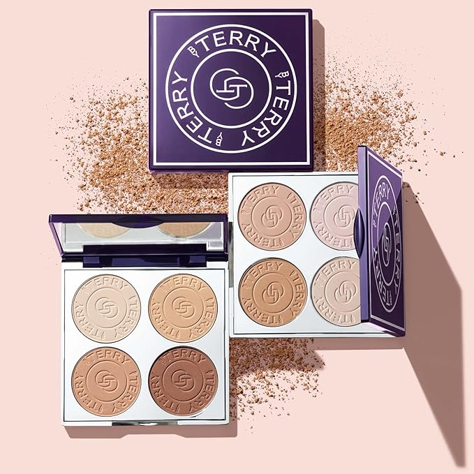 By Terry Hyaluronic Hydra-Powder Palette, 4-Shade, Vegan Contour Palette For Flawless & Matte Complexion, Medium to Warm-Velvo Beauty