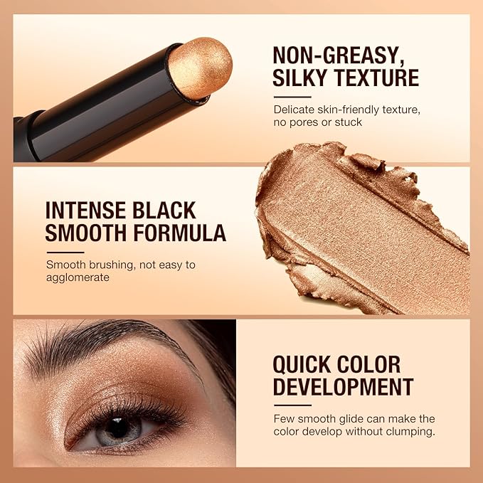 Jolilab Eyeshadow Stick Set, 8 Colors Matte Professional Bright-Colored Contouring and Highlight Stick, Cream Waterproof Long Lasting High Pigmented Eye Shadow. (8, A1)-Velvo Beauty