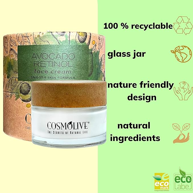 Retinol Cream for Face with Avocado Oil - Natural Moisturizer Face Cream, Smooth Skin Formula - 1.6 fl. Oz-Velvo Beauty