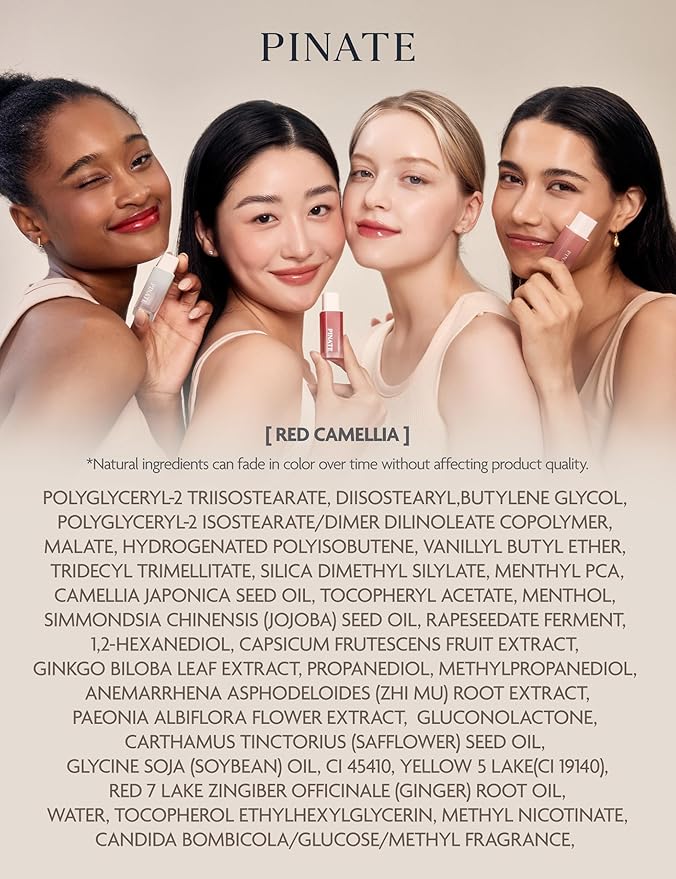 Natural Bloom Korean Lip Oil Serum 0.14 fl oz | Moisturizing Lip Booster Plumping Oil Tint Serum Enriched w/Camellia & Safflower Oils | Non-Irritating Color Changing Lip Oil (Red Camelia)-Velvo Beauty