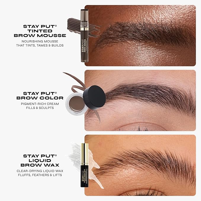 Milani Brow Tint- Stay Put Tinted Brow Mousse, Nourishing, High-Pigment infused with Shea Butter, Jojoba Seed Oil & Panthenol Vitamin B5 - Brown Black-Velvo Beauty