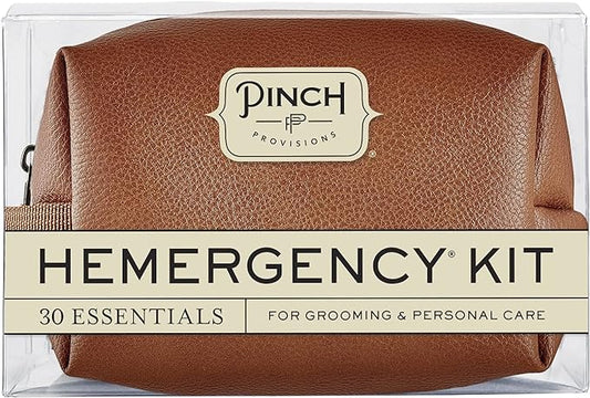 Pinch Provisions Hemergency Kit for Men, includes 30 Style & Grooming Essentials, Gift & Accessory for Grooms, Best Man, Personal Care, Travel or Cars-Velvo Beauty