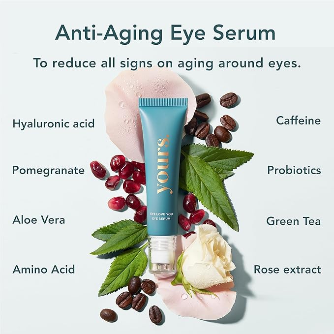YOURS Eye Serum with Caffeine & Antioxidants | Hydrates and Brightens Under Eye Area | Restores Skin Firmness and Reduces Appearance of Fine Lines-Velvo Beauty