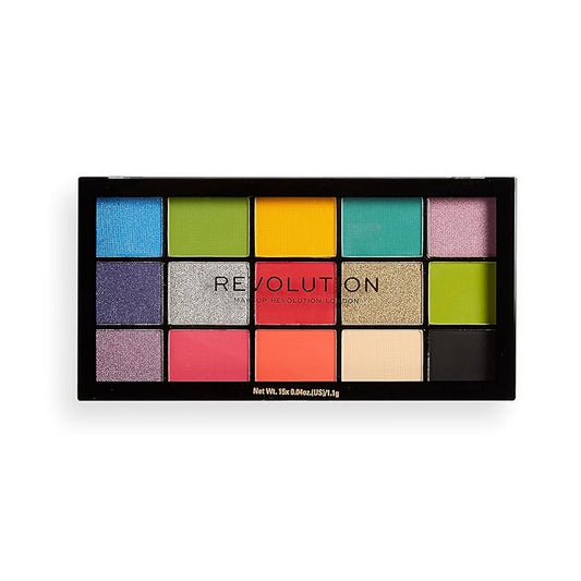 Makeup Revolution Reloaded Palette, Makeup Eyeshadow Palette, Includes 15 Shades, Lasts All Day Long, Cruelty Free, Euphoria, 16.5g-Velvo Beauty