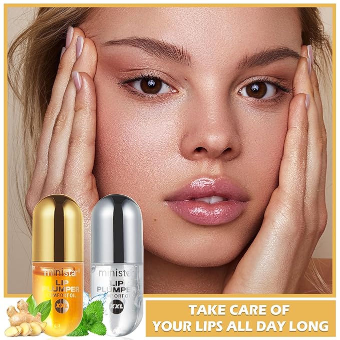 2PCS Lip Plumper Gloss Plumping Lip Gloss Set Natural Moisturizing Lip Plumping Gloss Daily Lip Care Products Lip Plumper Set for Women-Velvo Beauty