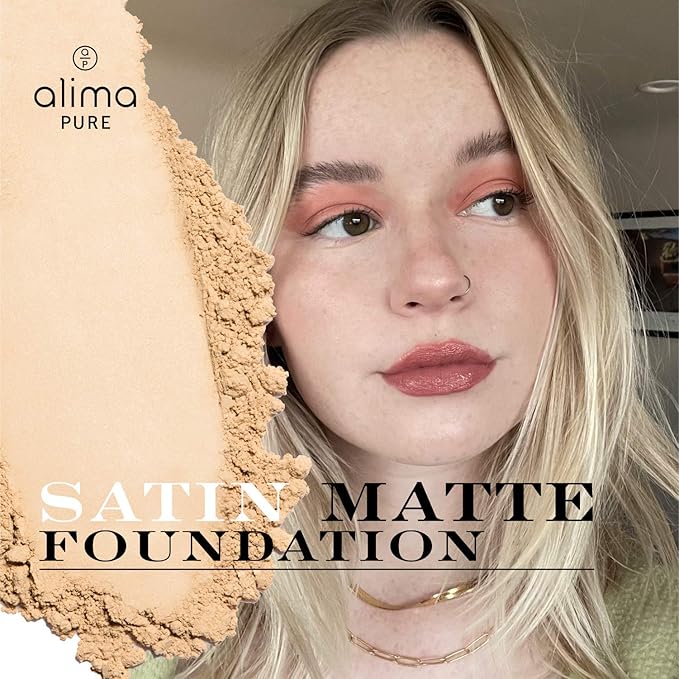 Alima Pure Matte Foundation Loose Mineral Powder Foundation Makeup, Loose Powder Makeup Oil Free Talc Free Powder, Natural Makeup Mineral Foundation Full Coverage Natural Foundation Powder .15 oz/4.5g-Velvo Beauty