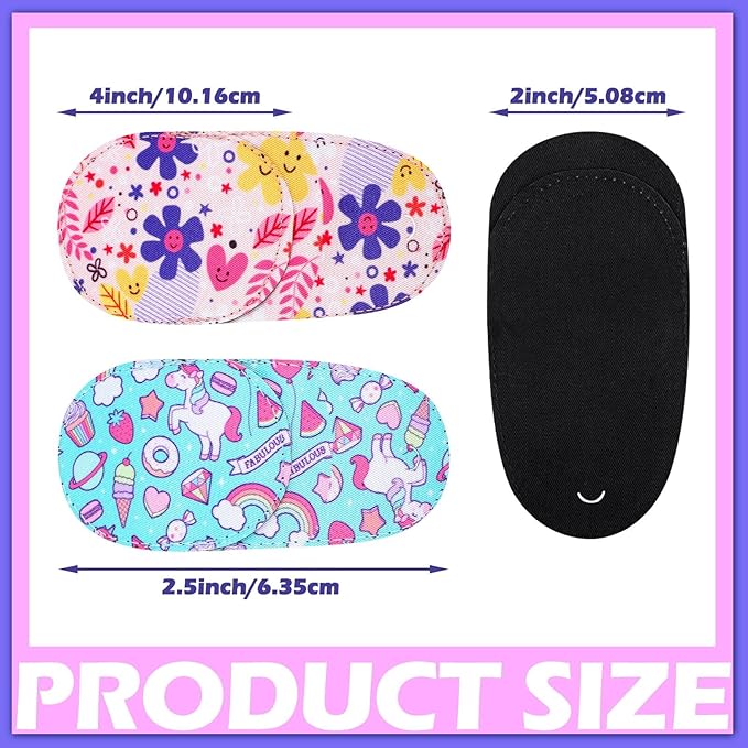 Newcotte 12 Pcs Eye Patch for Kids Girls Boys Reusable Eye Patch for Glasses over the Lens Colorful Eye Patch Toddler Eye Patch Adorable Kids Eye Patches Assorted Eye Patch Cover (Graceful)-Velvo Beauty