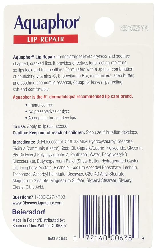 Aquaphor Lip Repair 0.35 oz (Pack of 8)-Velvo Beauty
